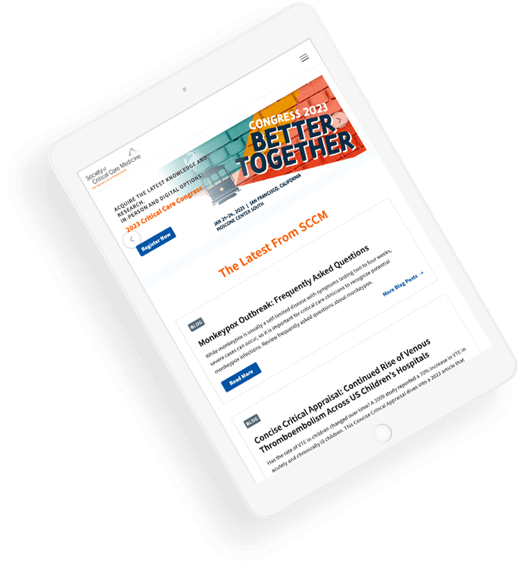 society of critical care medicine ipad mockup