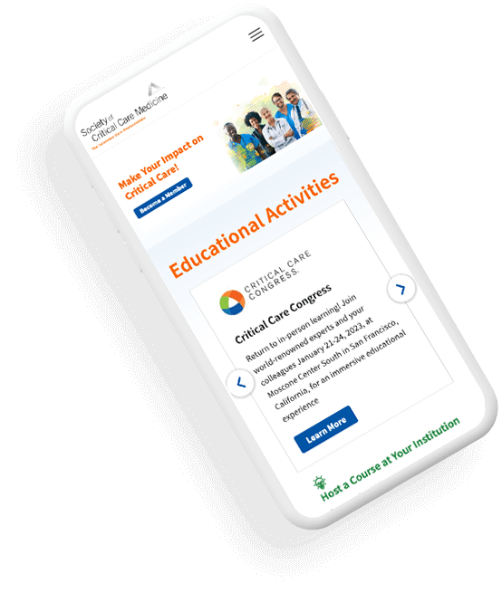 society of critical care medicine trade-association iphone mockup